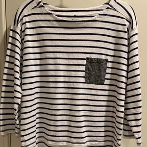 Madewell thick cotton striped  boat neck  jersey  L/XL